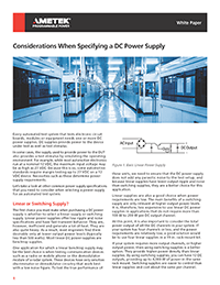 Considerations When Specifying a DC Power Supply